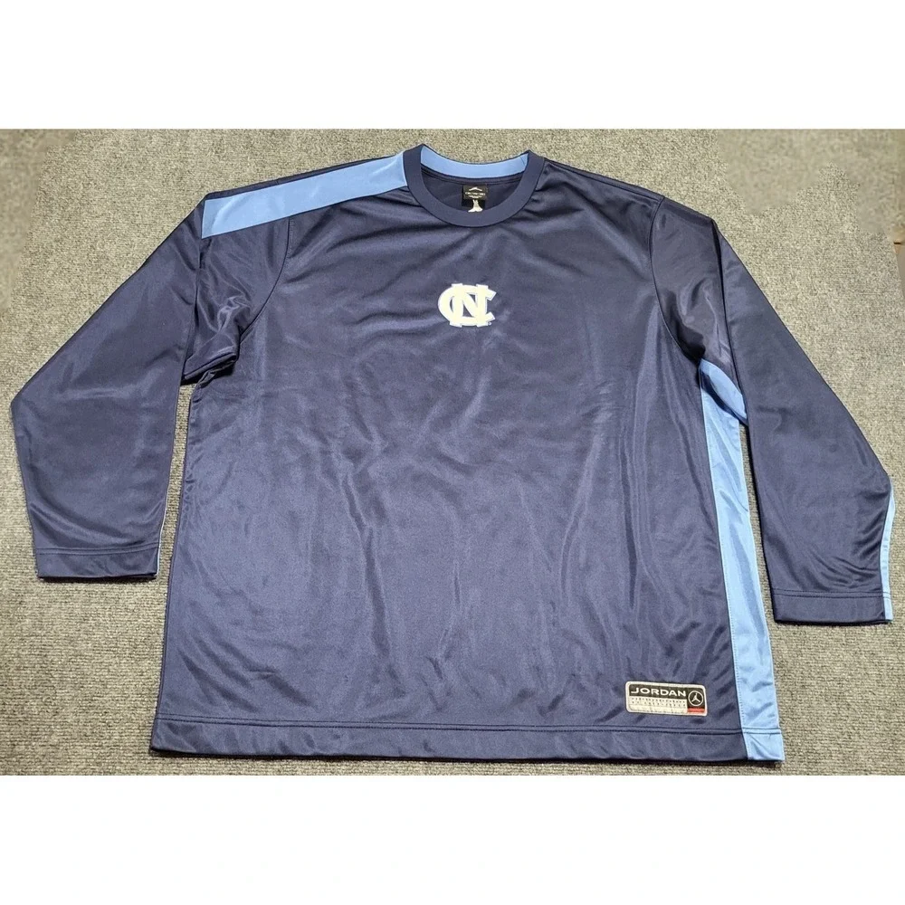Vtg Jordan North Carolina Tar Heels Men's Navy Blue Shooting Jersey Size XXL
